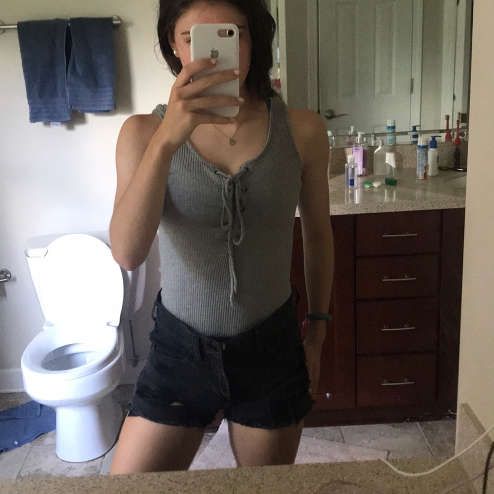 grey bodysuit